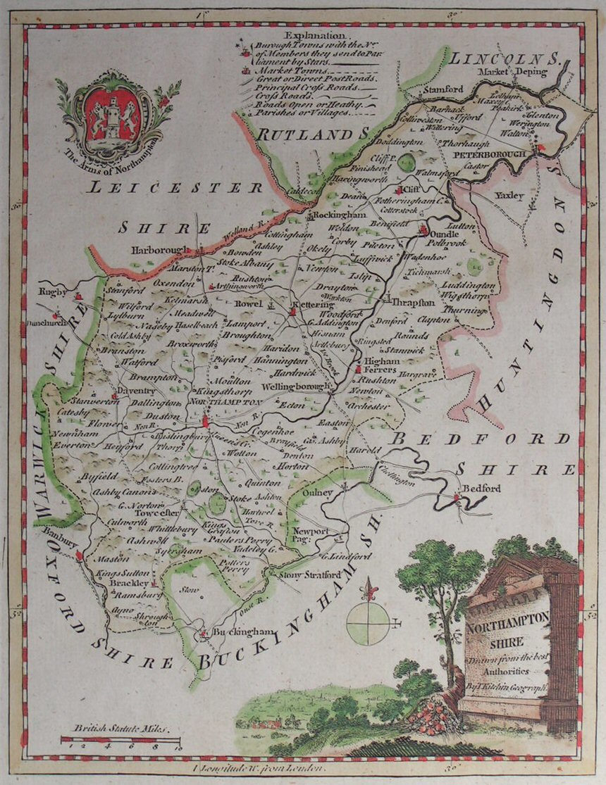 Map of Northamptonshire - Kitchin